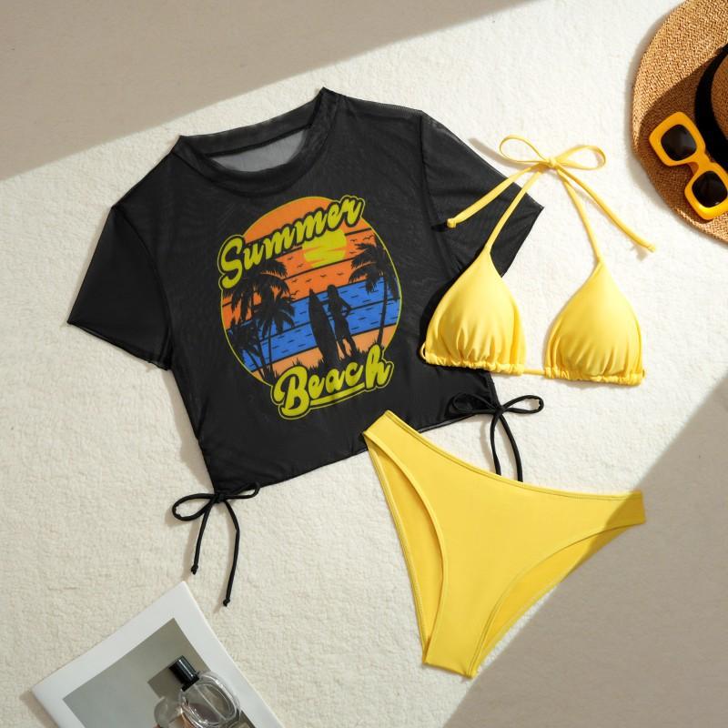 Sexy Fashion Positioning Printed Short-sleeved Lace Women s Three-piece Set BIKINI L жовтий
Sexy Fashion Positioning Printed Short-sleeved Lace Women s Three-piece Set BIKINI L жовтий