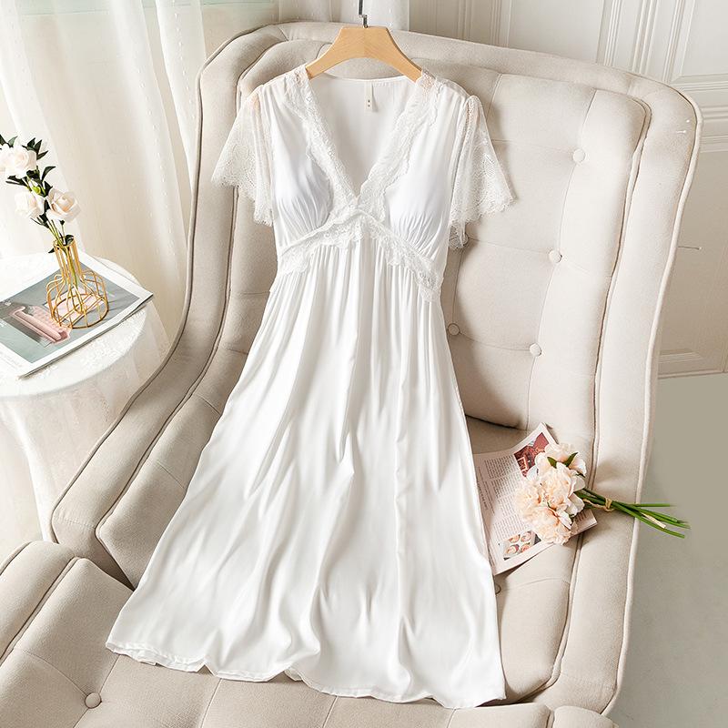 nightgown women s summer ice silk thin short-sleeved pajamas new princess style can be worn outside M белый
nightgown women s summer ice silk thin short-sleeved pajamas new princess style can be worn outside M белый