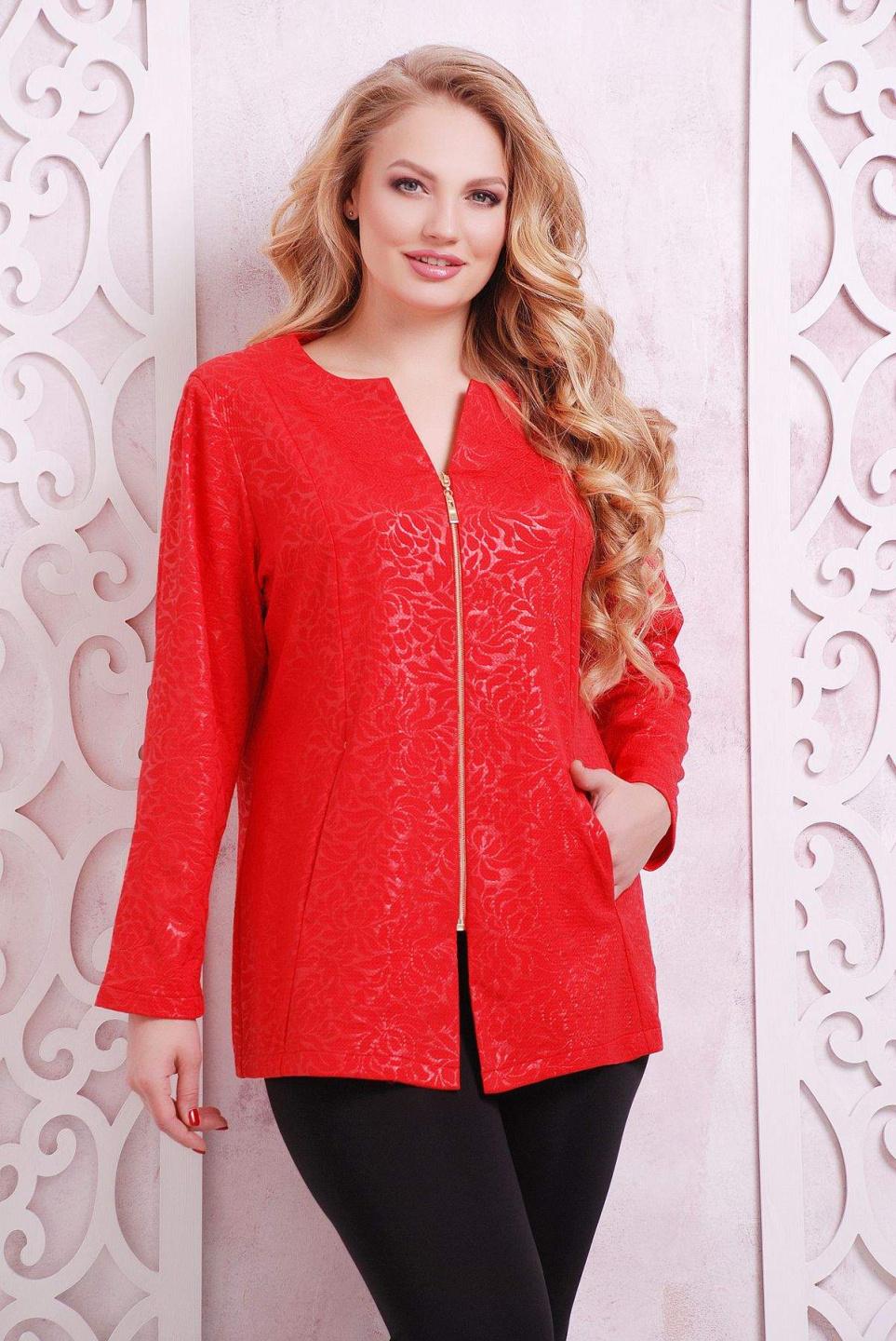 Жакет на блискавці Tatiana ХІЛТОН 4XL яскраво-червоний
Жакет на блискавці Tatiana ХІЛТОН 4XL яскраво-червоний