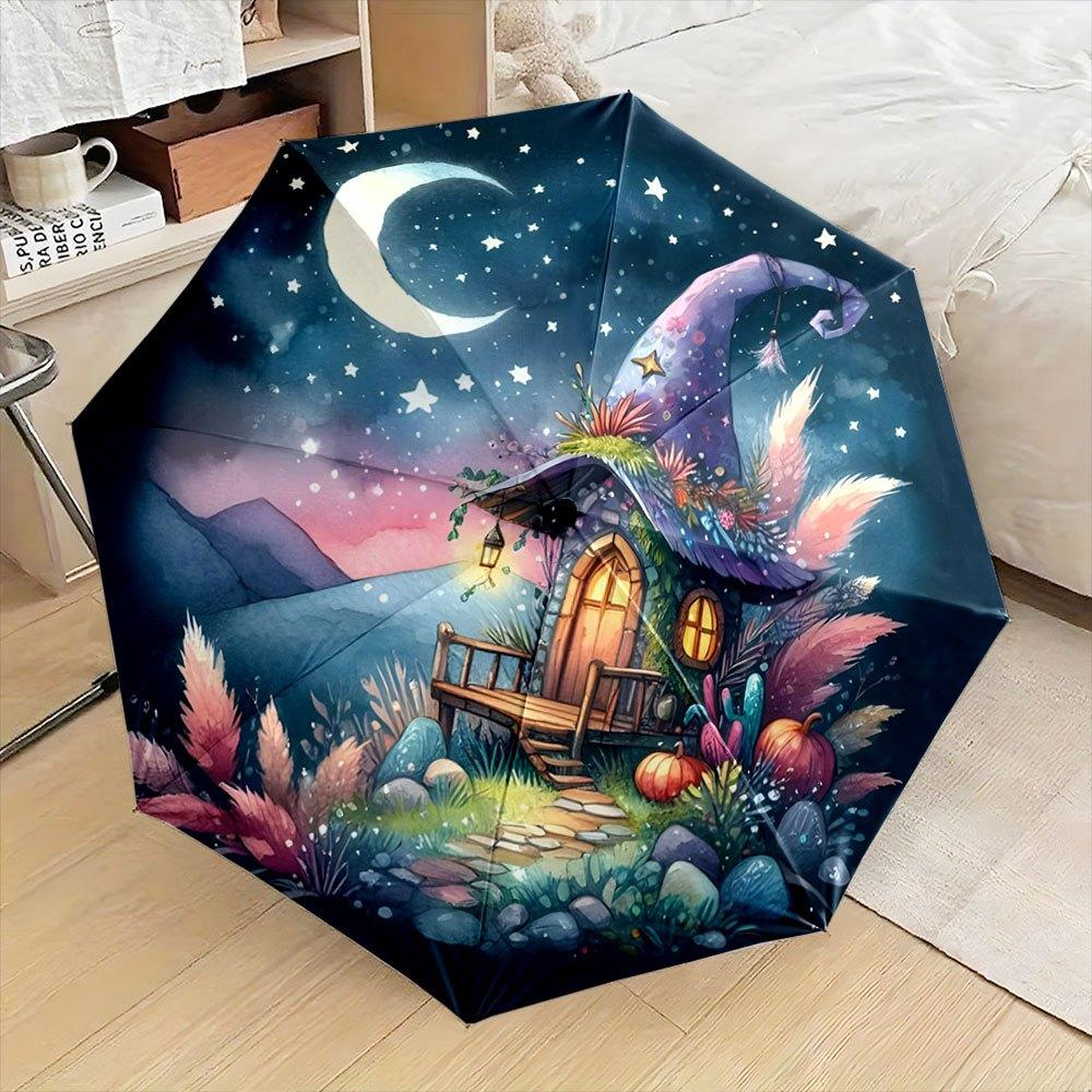 Folding umbrella Whimsical house with witch hat roof under a starlit night sky. Creative portable folding umbrella for Christm (as the picture,Iron&8K)
Folding umbrella Whimsical house with witch hat roof under a starlit night sky. Creative portable folding umbrella for Christm (as the picture,Iron&8K)