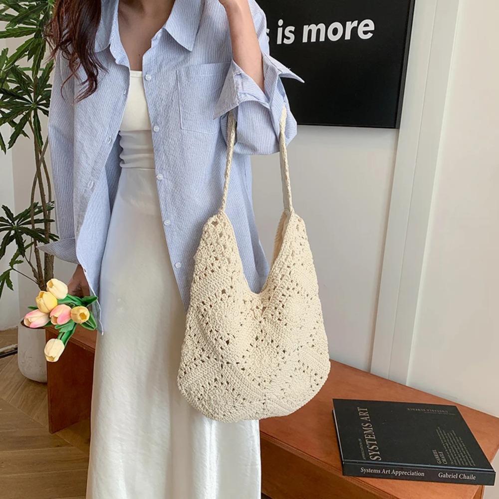 Large Capacity Crochet Shoulder Bag Lazy Style Knitted Handbag Casual Tote Bag Ladies бежевий
Large Capacity Crochet Shoulder Bag Lazy Style Knitted Handbag Casual Tote Bag Ladies бежевий