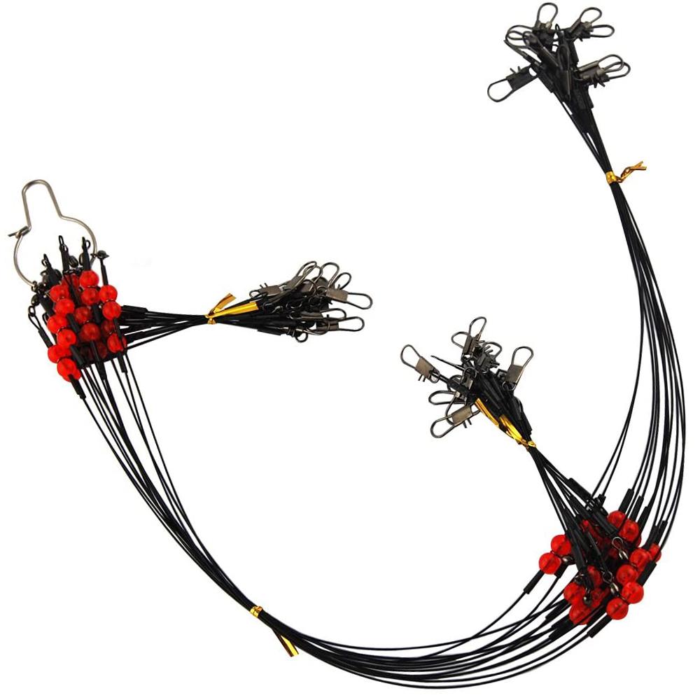 24Pcs/Bag Fishing Wire Leader Rigs Trace With Swivels Snaps Beads Arms Fishing Lures Steel Wire Leader Spinner Fishing Line
24Pcs/Bag Fishing Wire Leader Rigs Trace With Swivels Snaps Beads Arms Fishing Lures Steel Wire Leader Spinner Fishing Line