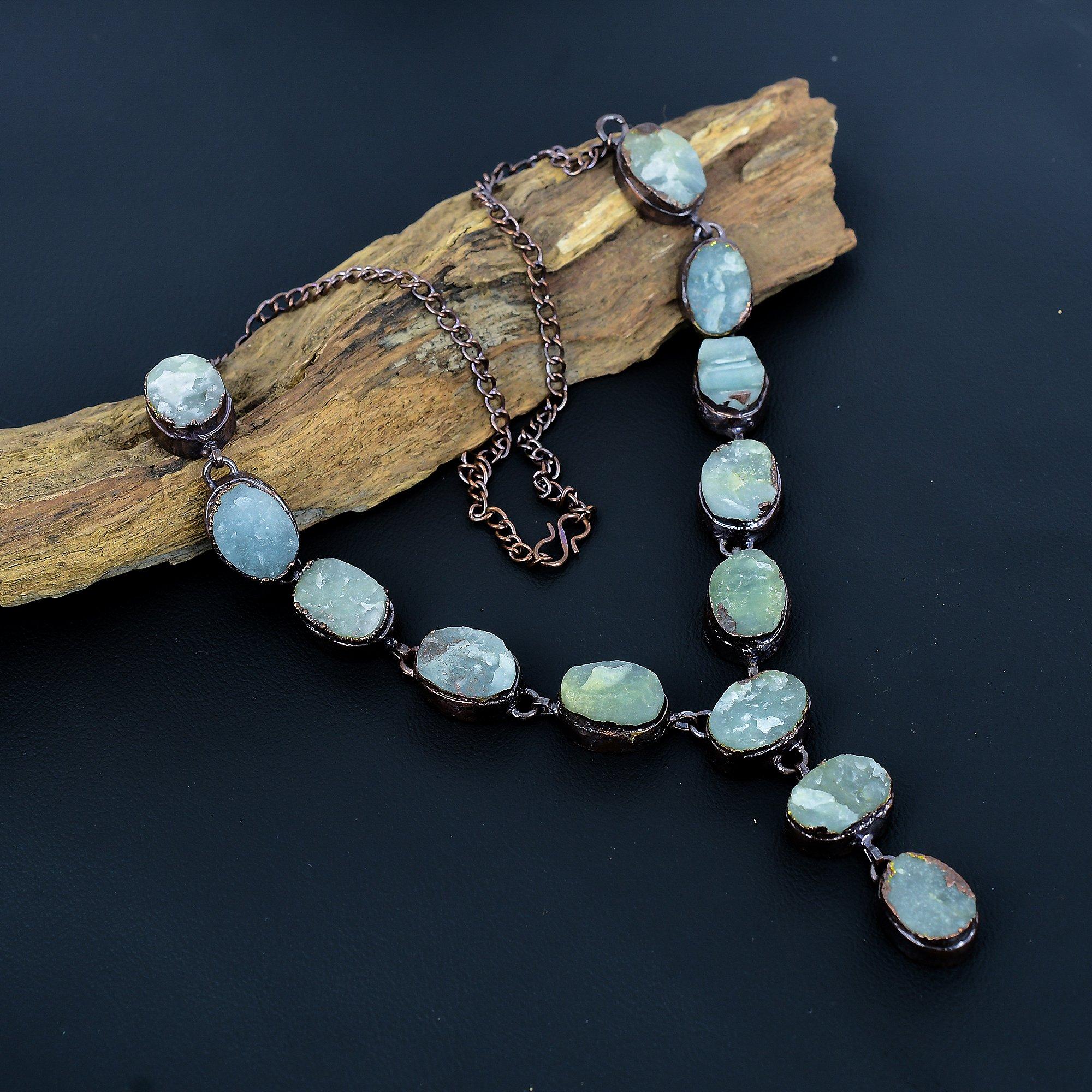 Aquamarine Necklace Handmade Jewelry, Copper Electroformed Necklace Designer Gemstone Jewelry Adjustable Chain Necklace
Aquamarine Necklace Handmade Jewelry, Copper Electroformed Necklace Designer Gemstone Jewelry Adjustable Chain Necklace