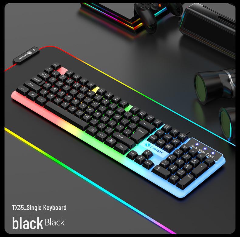 Limei GTX350/TX35 люминесцентная проводная игровая клавиатура и мышь в комплекте
Limei GTX350/TX35 люминесцентная проводная игровая клавиатура и мышь в комплекте