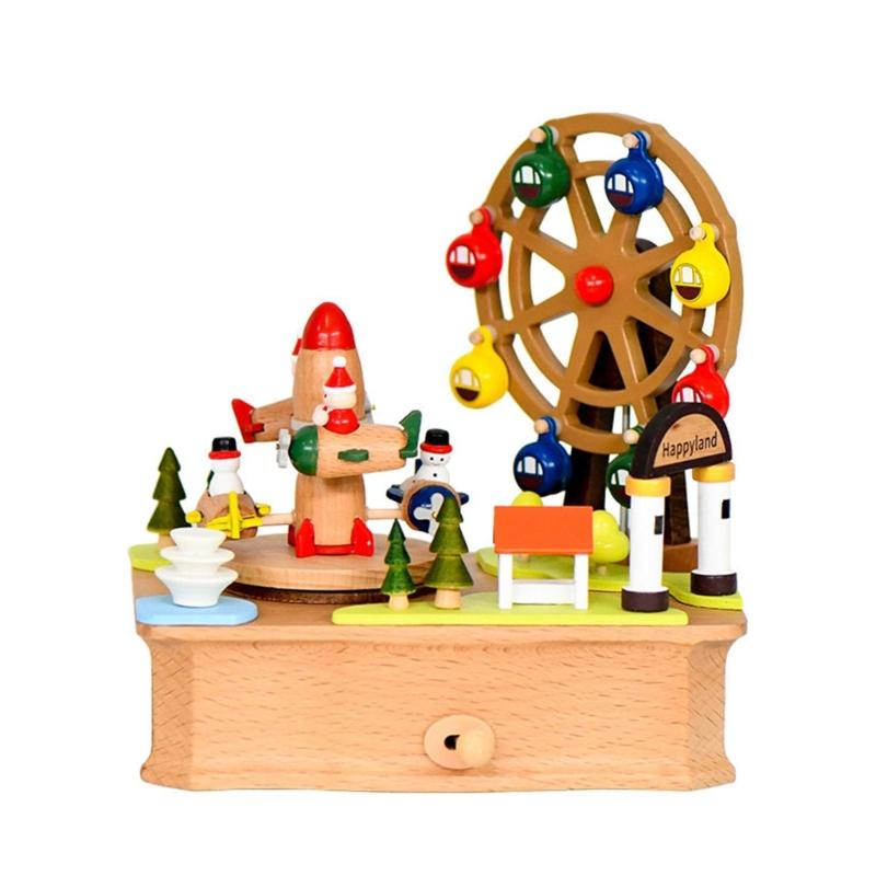 Wooden Music Box Rotating Aircraft Ferris Wheel Design Mechanical Musical Box Home Decoration For Christmas Birthdays 1
Wooden Music Box Rotating Aircraft Ferris Wheel Design Mechanical Musical Box Home Decoration For Christmas Birthdays 1