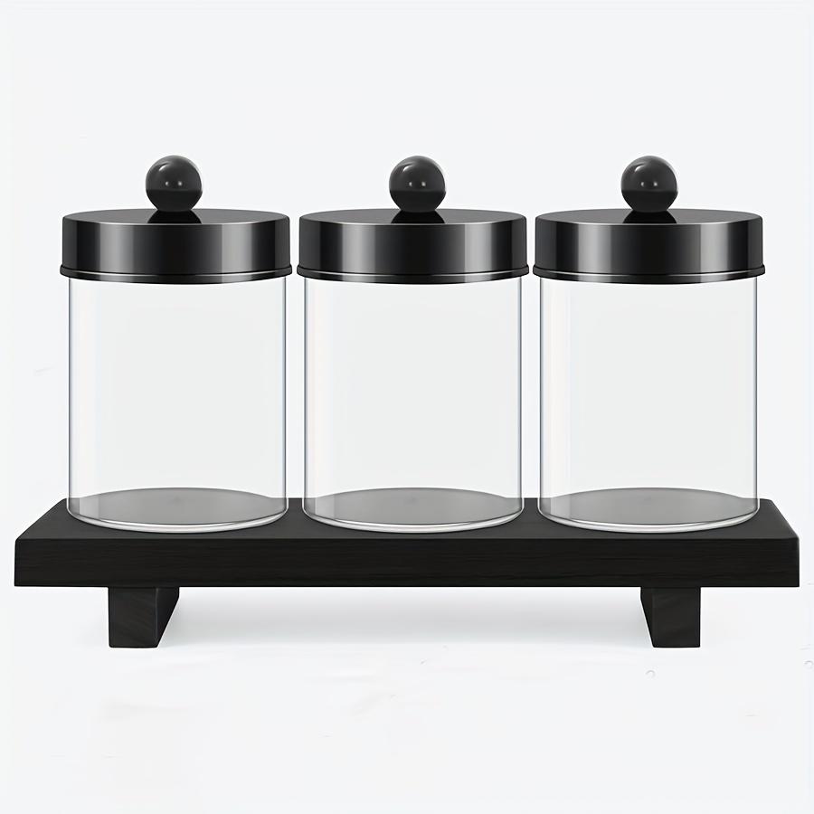 3 Pack Bathroom Organizers Canister Qtip Holder - Apothecary Jars Box with Lids, Storage Tray for Cotton Balls,Swabs,Floss Picks
3 Pack Bathroom Organizers Canister Qtip Holder - Apothecary Jars Box with Lids, Storage Tray for Cotton Balls,Swabs,Floss Picks