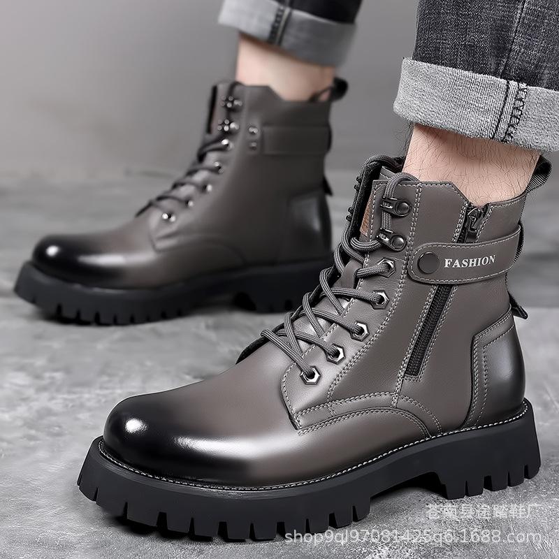 Martin boots men s high-top new winter wool velvet British wind mid-top leather shoes thick-soled heightening tooling boots 38 сірий колір
Martin boots men s high-top new winter wool velvet British wind mid-top leather shoes thick-soled heightening tooling boots 38 сірий колір