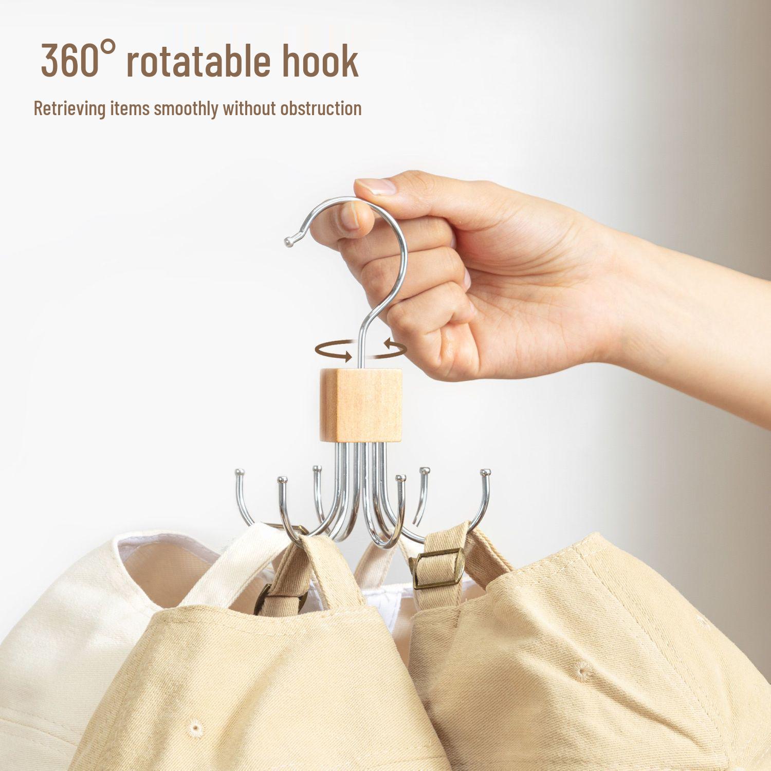 Stainless Steel & Wood Wardrobe Hanger with 6 Multifunctional Hooks
Stainless Steel & Wood Wardrobe Hanger with 6 Multifunctional Hooks