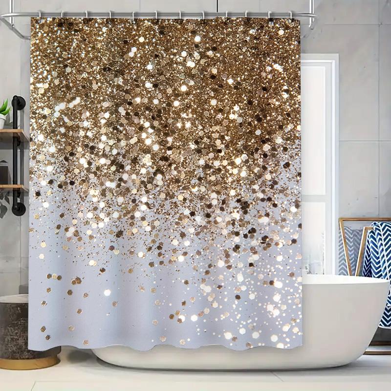 Gold Sparkle Shower Curtain Bathroom Decor Waterproof Fabric Modern Design For Bathtub Decoration. W60H190(CM)-1 Pcs
Gold Sparkle Shower Curtain Bathroom Decor Waterproof Fabric Modern Design For Bathtub Decoration. W60H190(CM)-1 Pcs