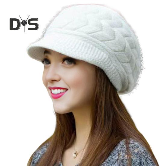 Женская зимняя шапка из толстого плюша, вязаная с короткими полями, сохраняющая тепло, ветрозащитная, однотонная, для поездок на работу и отдыха на природе белый