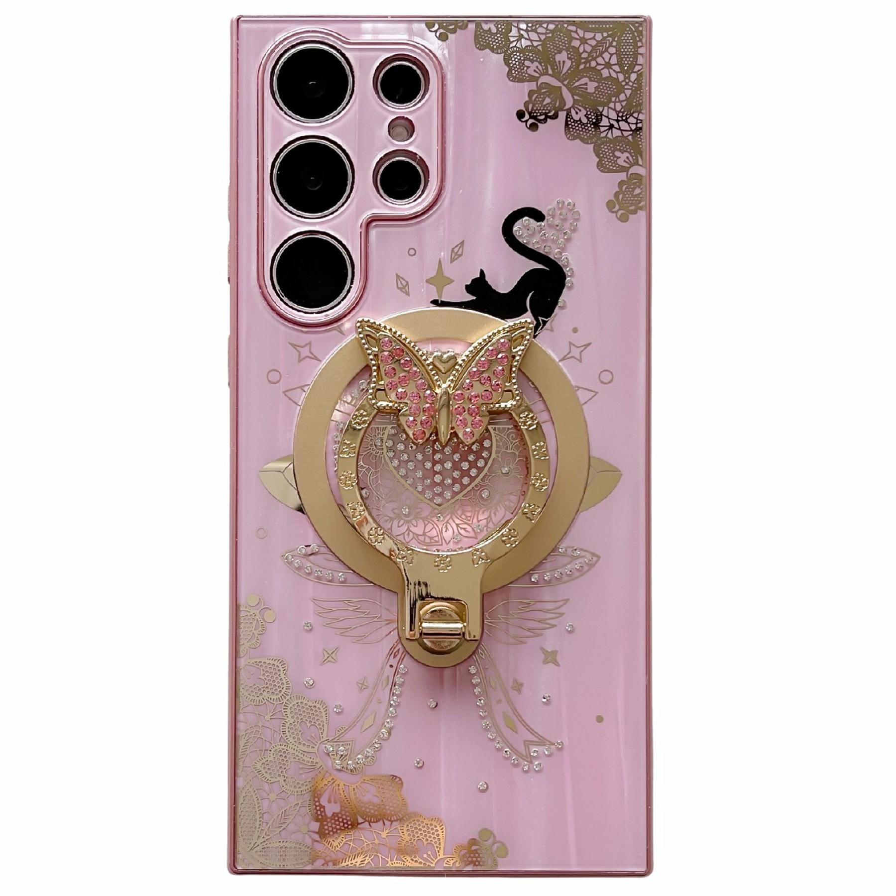 Магнитный чехол для Samsung Galaxy S24 Ultra, украшенный стразами, с подставкой, с рисунком кошки, чехол для телефона из ТПУ+ПК Pink
Магнитный чехол для Samsung Galaxy S24 Ultra, украшенный стразами, с подставкой, с рисунком кошки, чехол для телефона из ТПУ+ПК Pink