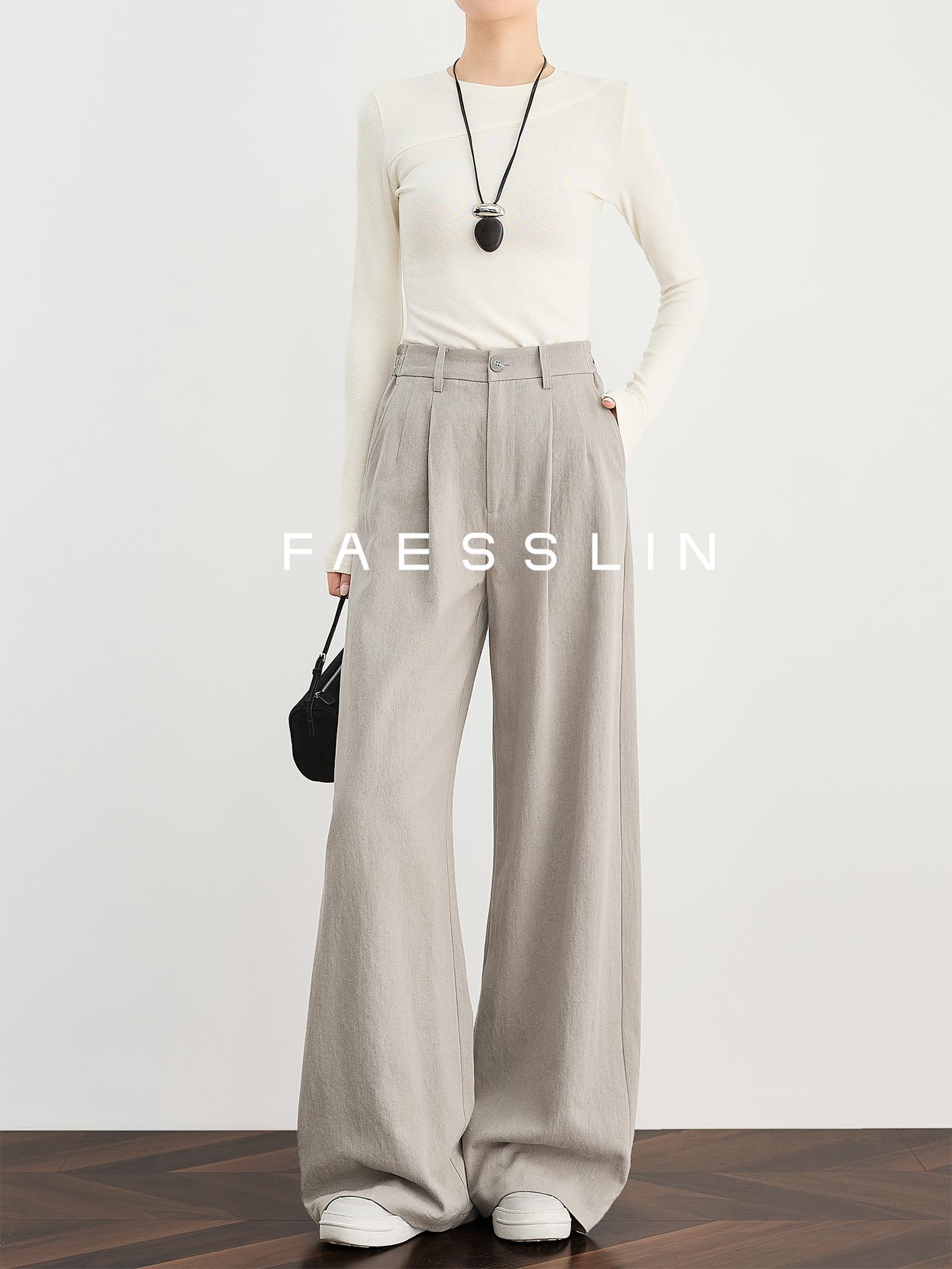 Minimalist Light Gray High-Waist Cotton Linen Wide-Leg Suit Pants Small
Minimalist Light Gray High-Waist Cotton Linen Wide-Leg Suit Pants Small