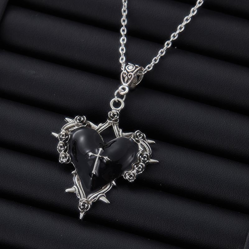 Готическое ожерелье с подвеской в виде креста с шипами и розы, большое сердце, для женщин и мужчин, винтажный тренд, для Хэллоуина, циркон, подарок
Готическое ожерелье с подвеской в виде креста с шипами и розы, большое сердце, для женщин и мужчин, винтажный тренд, для Хэллоуина, циркон, подарок