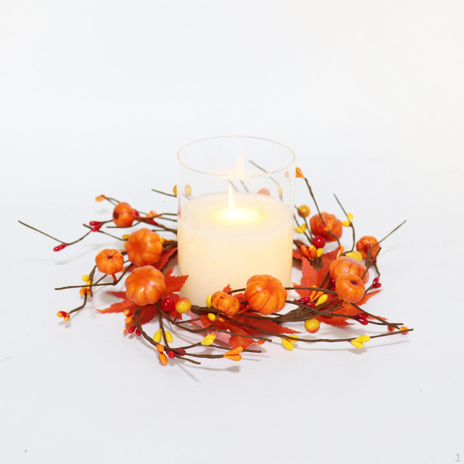 Осеннее кольцо для свечи, центральная композиция для стола, венок для праздничных вечеринок урожая