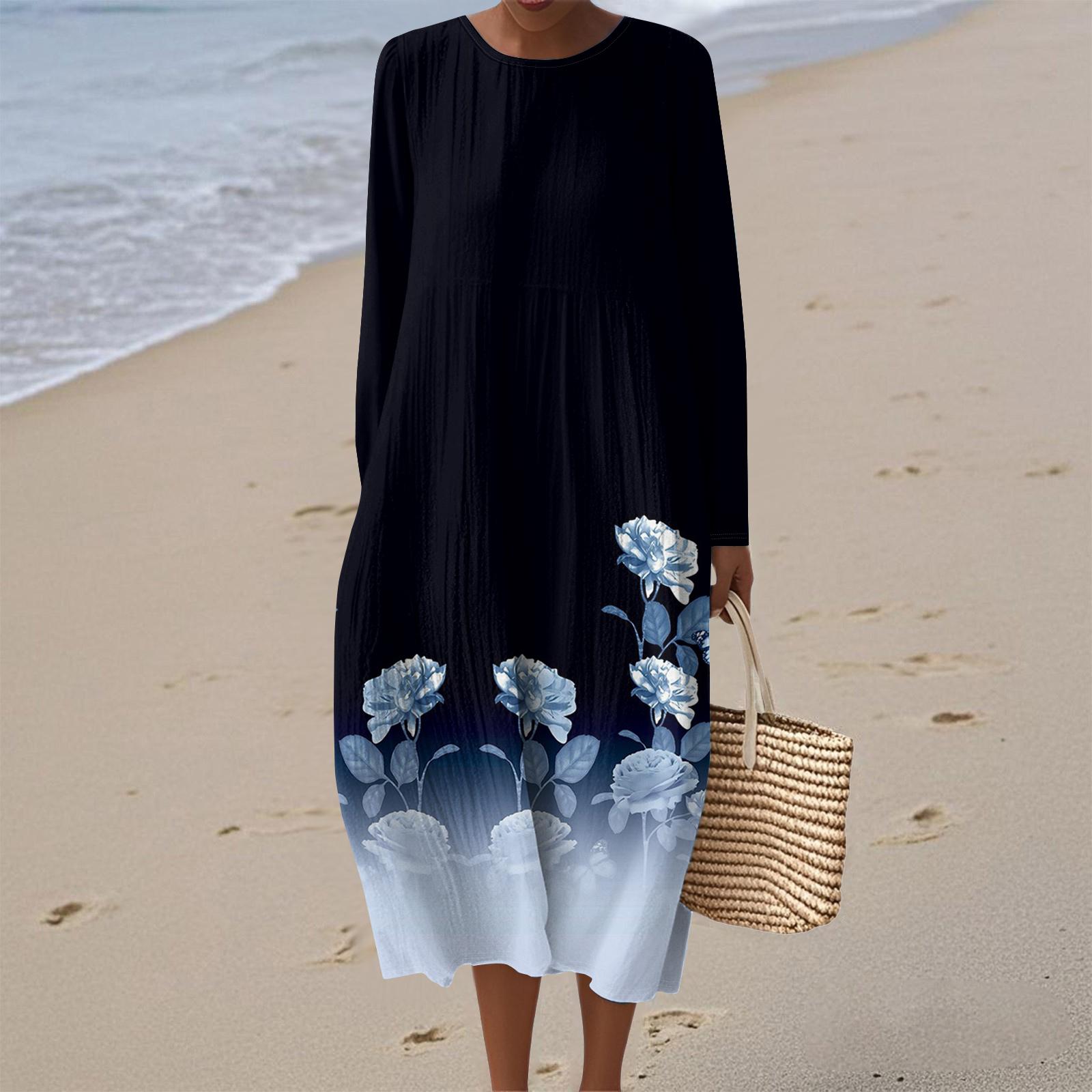 Women s Fashionable Casual Long-Sleeved Round Neck Floral Print Zipper Dress L
Women s Fashionable Casual Long-Sleeved Round Neck Floral Print Zipper Dress L