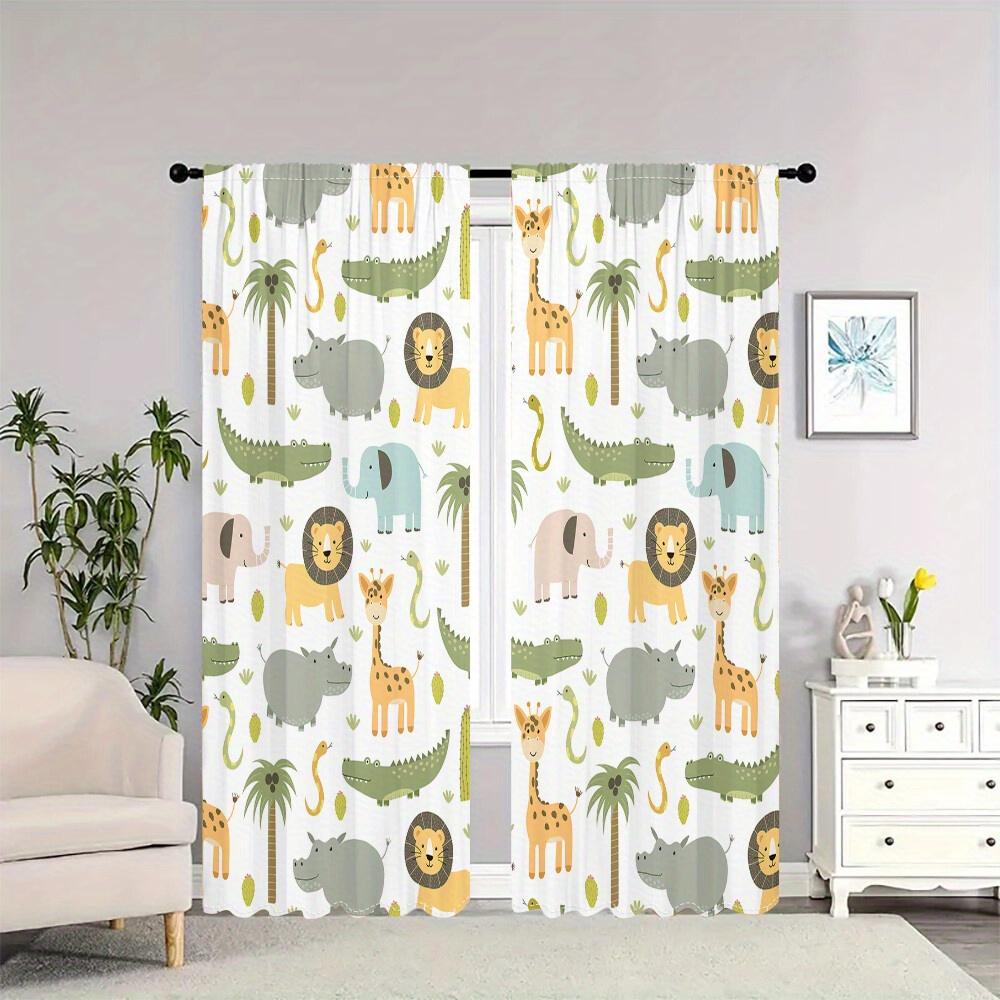 2Pcs Cartoon Animal Print Blackout Curtains - Rod Pocket Design, Soft Peach Light Beige Fabric, Vibrant Giraffe & Elephant Patte 53x116cm 2pc&Without mount
2Pcs Cartoon Animal Print Blackout Curtains - Rod Pocket Design, Soft Peach Light Beige Fabric, Vibrant Giraffe & Elephant Patte 53x116cm 2pc&Without mount