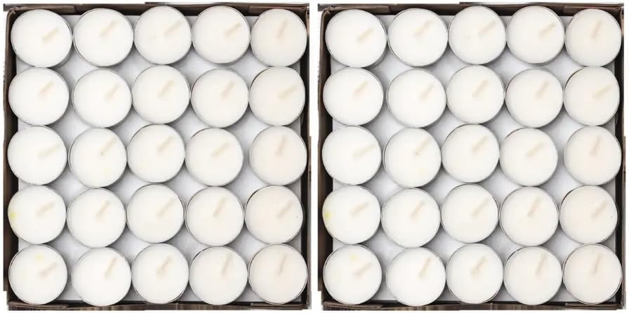 HIDERME Tealight Candles, Aluminum Cup, Unscented, Round (White), 50 Candles x 2 Cases
HIDERME Tealight Candles, Aluminum Cup, Unscented, Round (White), 50 Candles x 2 Cases