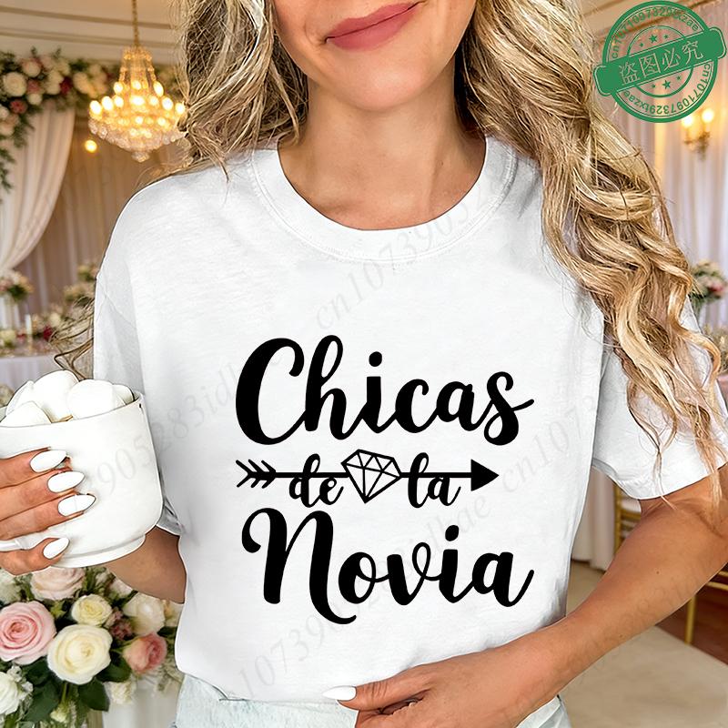 Equipo Chicas De La Novia Spanish Girls Bachelorette Hen Party T-shirts Diamond Arrow Graphic Graphic Blouses Bridal Shower Tees XXS
Equipo Chicas De La Novia Spanish Girls Bachelorette Hen Party T-shirts Diamond Arrow Graphic Graphic Blouses Bridal Shower Tees XXS