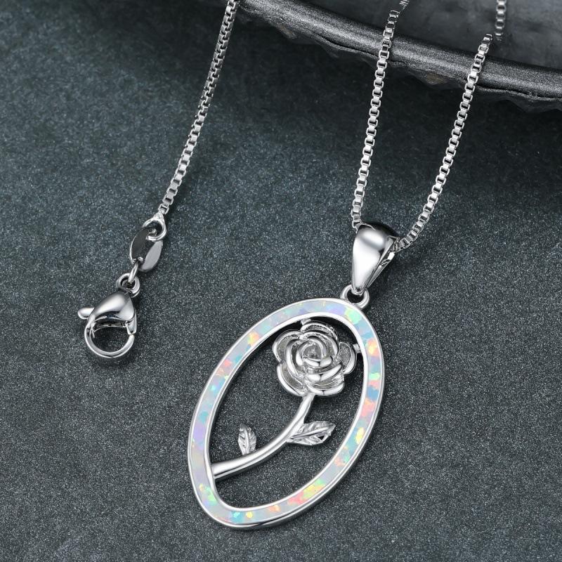New personalized platinum blue and white purple oval frame rose women s versatile necklace
New personalized platinum blue and white purple oval frame rose women s versatile necklace