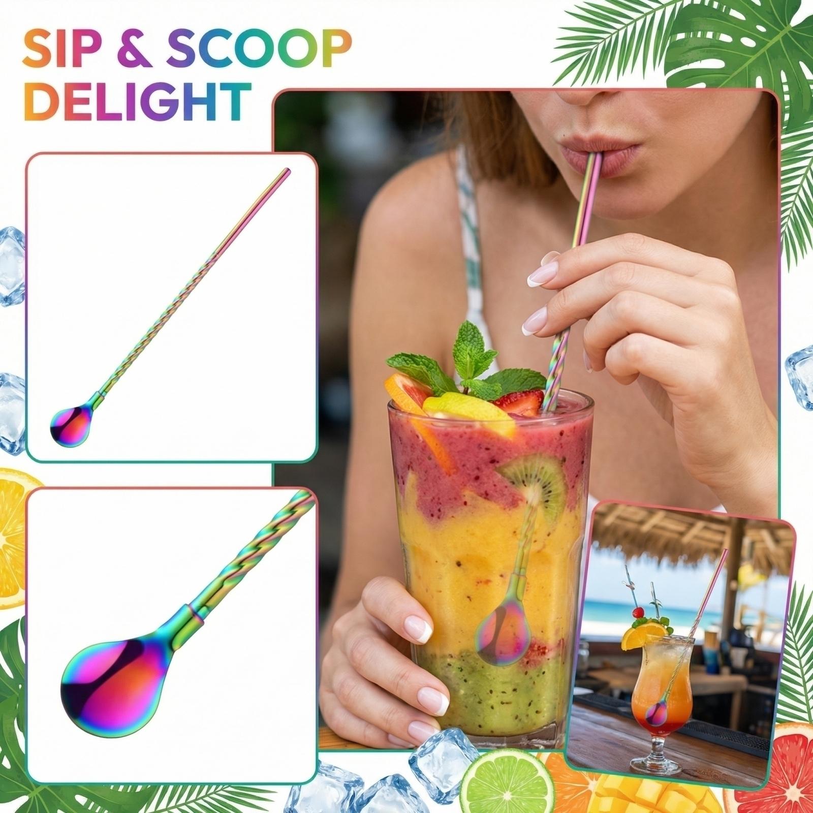 Stainless Steel Straw Spoon Tube Spoon Integrated -Use Mixing Spoon one size
Stainless Steel Straw Spoon Tube Spoon Integrated -Use Mixing Spoon one size
