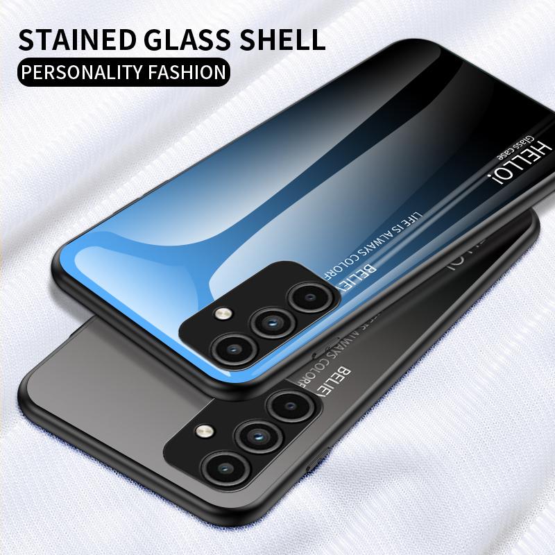 For Samsung Galaxy A15 4G Phone Case Tempered Glass+PC+TPU Cover Gradient Pink Blue
For Samsung Galaxy A15 4G Phone Case Tempered Glass+PC+TPU Cover Gradient Pink Blue