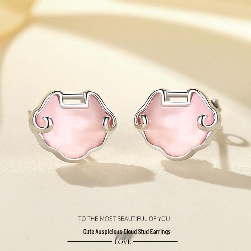 S925 Sterling Silver Cat s Eye Stone Women s Earrings in Retro Chinese Style with Longevity Lock & Auspicious Clouds Design. Sterling Silver 925
S925 Sterling Silver Cat s Eye Stone Women s Earrings in Retro Chinese Style with Longevity Lock & Auspicious Clouds Design. Sterling Silver 925