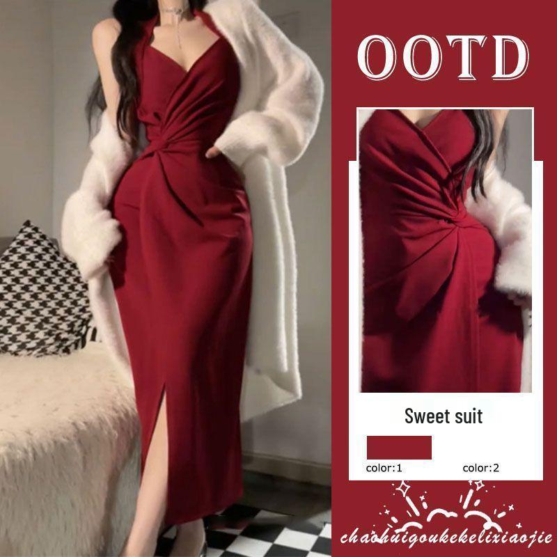 Hepburn-Inspired Elegant Red Halter Dress L for 50-55 kg
Hepburn-Inspired Elegant Red Halter Dress L for 50-55 kg