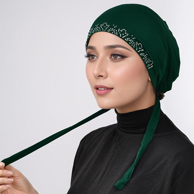 Women Solid Color Tie Back Caps With Rhinestone Shining Brightly Stamping Diamond Lace Dance Muslim Jersey Inner Hijabs
Women Solid Color Tie Back Caps With Rhinestone Shining Brightly Stamping Diamond Lace Dance Muslim Jersey Inner Hijabs