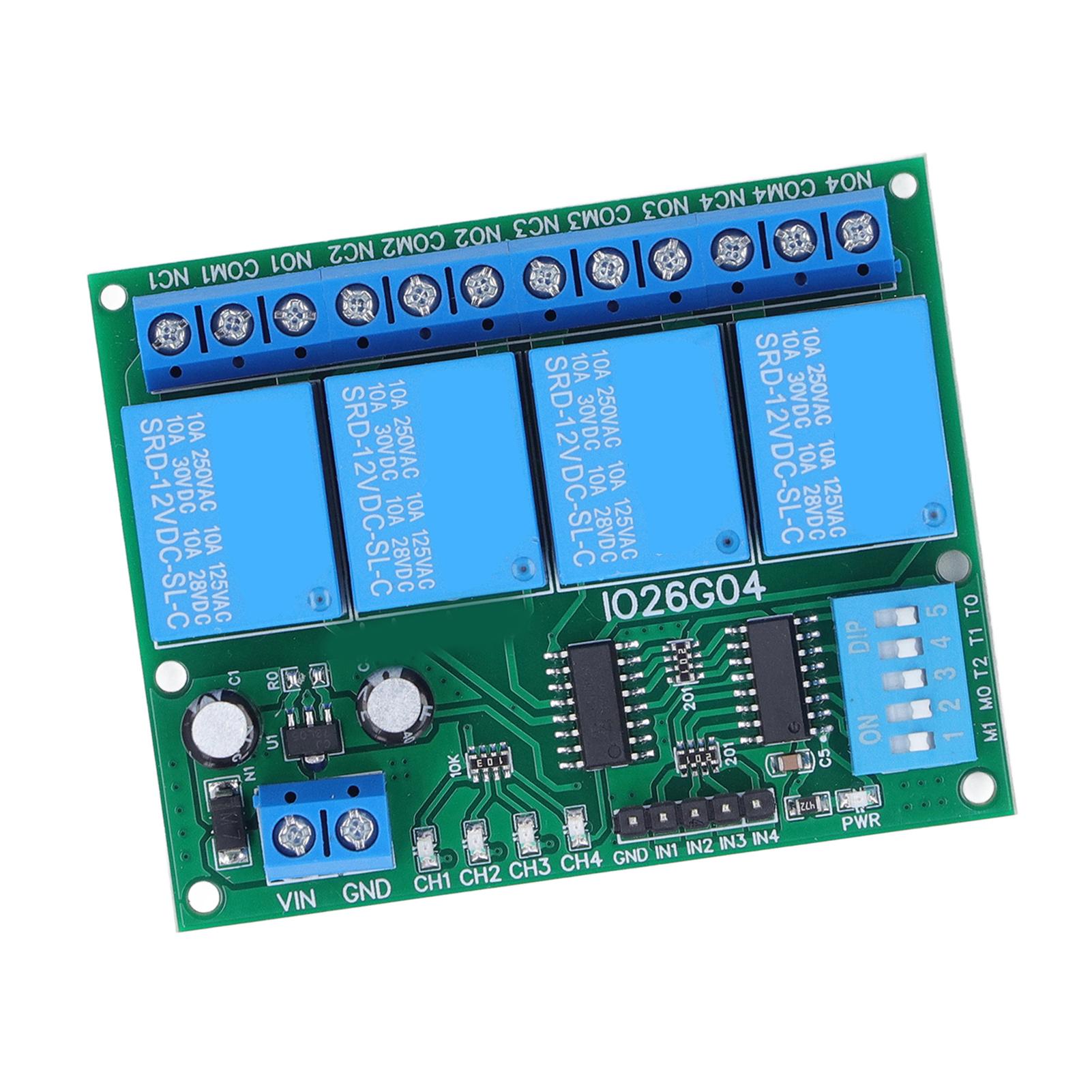 Relay Module 4 Channel Control Board Switch Controller DC 12V Accessory for Electronics
Relay Module 4 Channel Control Board Switch Controller DC 12V Accessory for Electronics