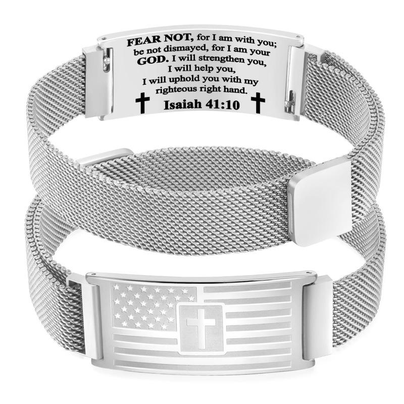Men s Bracelet Friend Gift Adjustable Magnetic Positioning Buckle Strap Silver Stainless Steel Cross Bend Bracelet
Men s Bracelet Friend Gift Adjustable Magnetic Positioning Buckle Strap Silver Stainless Steel Cross Bend Bracelet