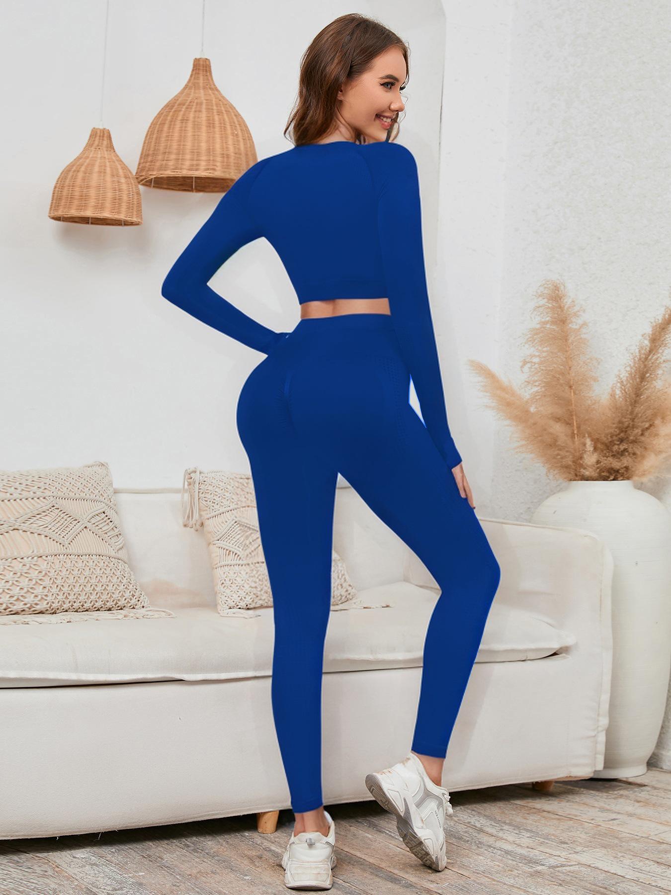 Осенне-зимний бесшовный быстросохнущий костюм для йоги с длинными рукавами Large
Осенне-зимний бесшовный быстросохнущий костюм для йоги с длинными рукавами Large