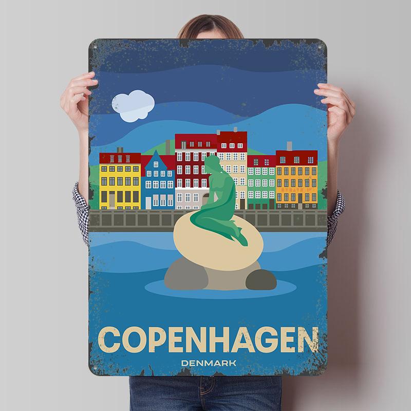 Copenhagen Denmark Travel Printed Poster Customized Wall Art Retro Vintage Metal Tin Signs for Home Decor Coffee Bar Accessories 7.9x11.8In(20x30cm)
Copenhagen Denmark Travel Printed Poster Customized Wall Art Retro Vintage Metal Tin Signs for Home Decor Coffee Bar Accessories 7.9x11.8In(20x30cm)