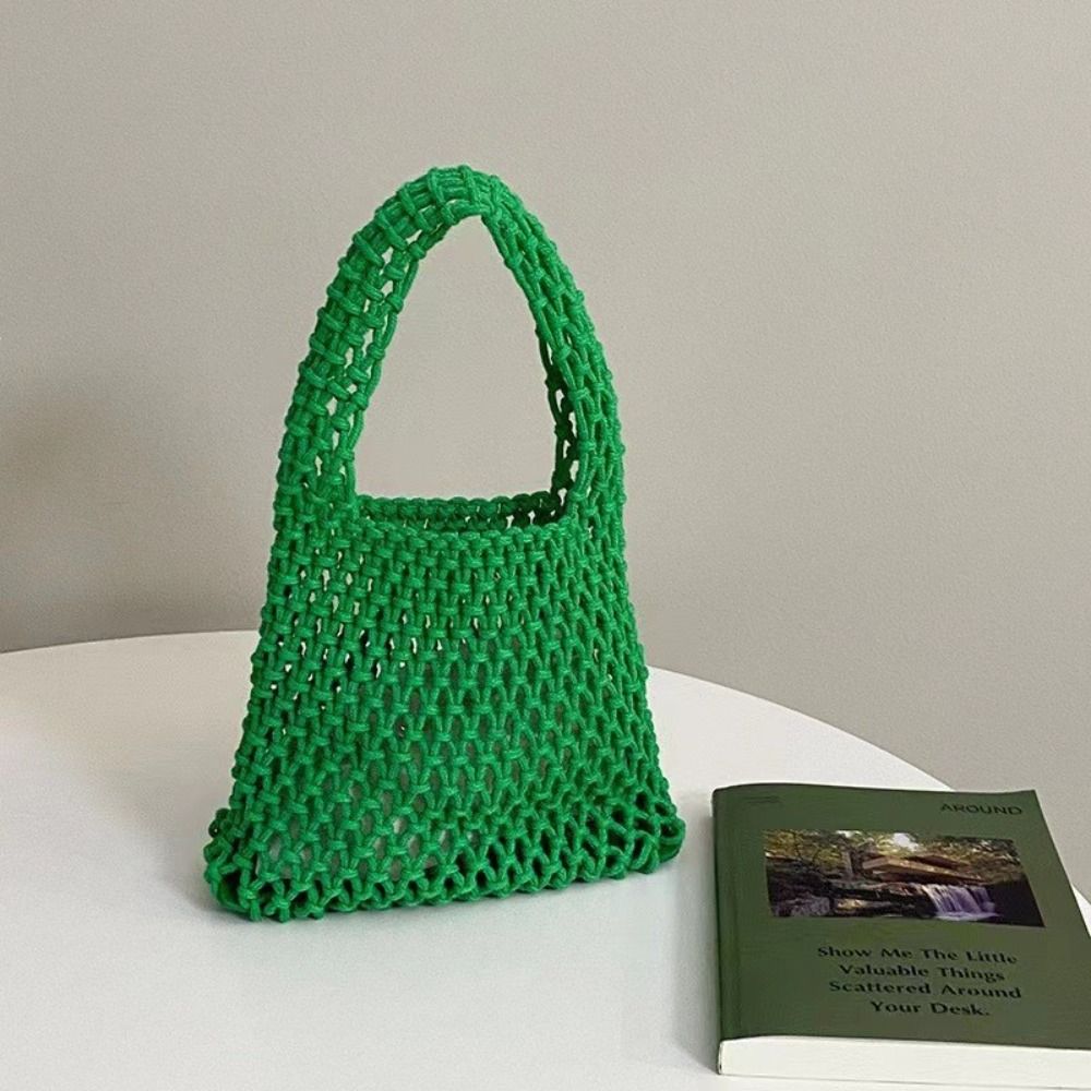 Versatile Knitted Handbag Handmade Hollowout Woven One-shoulder Pouch Colorful Cotton Rope Large Capacity Mommy Bag зелений
Versatile Knitted Handbag Handmade Hollowout Woven One-shoulder Pouch Colorful Cotton Rope Large Capacity Mommy Bag зелений
