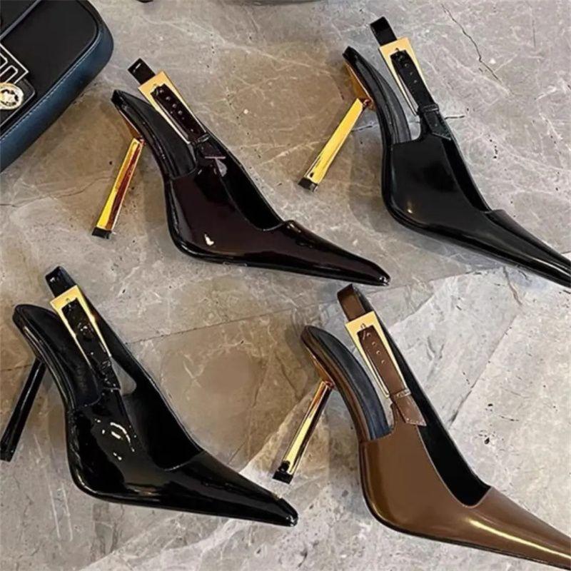 24 early spring small gold bar sandals shallow mouth square head patent leather side empty bag head super high heel metal buckle pointed fashion women 34
24 early spring small gold bar sandals shallow mouth square head patent leather side empty bag head super high heel metal buckle pointed fashion women 34