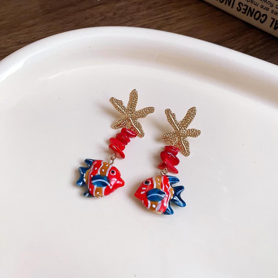 Steel needle starfish glazed fish pendant earrings seaside vacation wind earrings fashion personality earrings design sense niche
Steel needle starfish glazed fish pendant earrings seaside vacation wind earrings fashion personality earrings design sense niche
