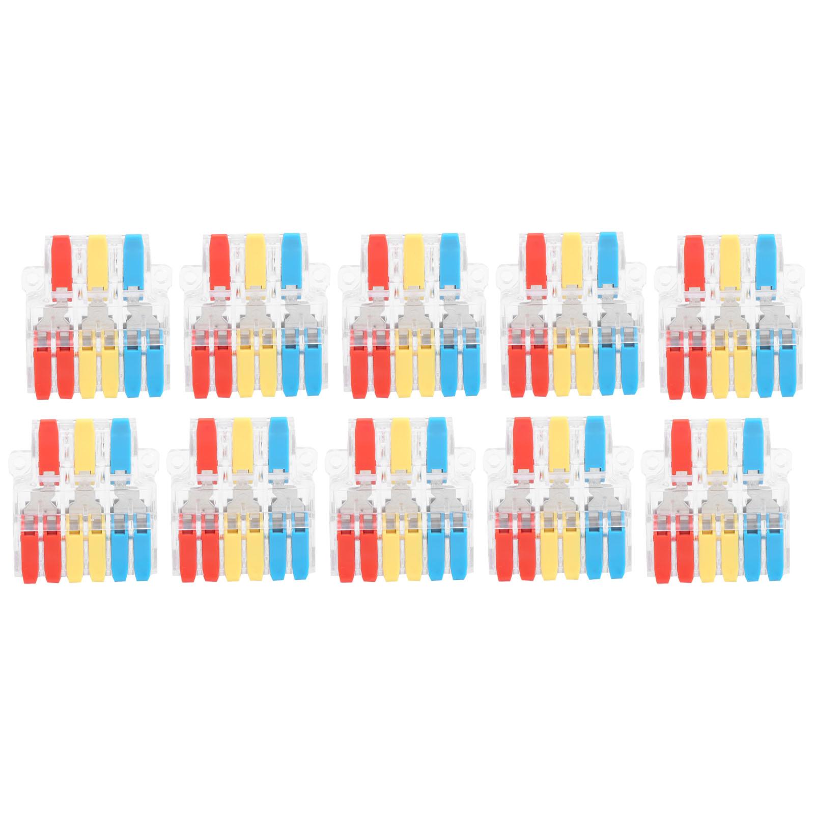 10Pcs Cable Connector Terminal Transparent 3‑In 6‑Out Wire Block Clamp LT-636 0.5-6.0mm²
10Pcs Cable Connector Terminal Transparent 3‑In 6‑Out Wire Block Clamp LT-636 0.5-6.0mm²