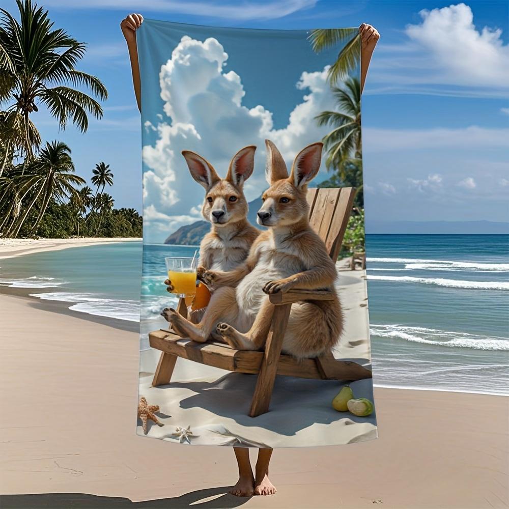 Palm and Kangaroo Oversized Beach Towel Quick Dry Sand-Resistant Polyester Blend Ideal for Travel Swimming Ultimate Relaxation W40*H60(CM)
Palm and Kangaroo Oversized Beach Towel Quick Dry Sand-Resistant Polyester Blend Ideal for Travel Swimming Ultimate Relaxation W40*H60(CM)