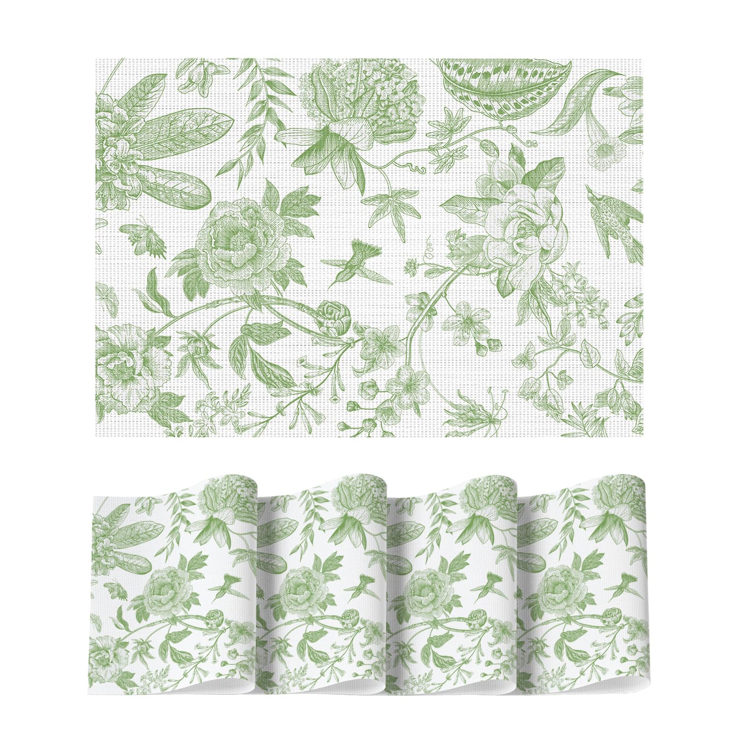 Blue Floral Brids Spring Vinyl Placemats Set of 4, Washable Heat Resistant Non-Slip Woven Plastic PVC Place Mats 12 x 18 , Rectangular 4 Pcs
Blue Floral Brids Spring Vinyl Placemats Set of 4, Washable Heat Resistant Non-Slip Woven Plastic PVC Place Mats 12 x 18 , Rectangular 4 Pcs