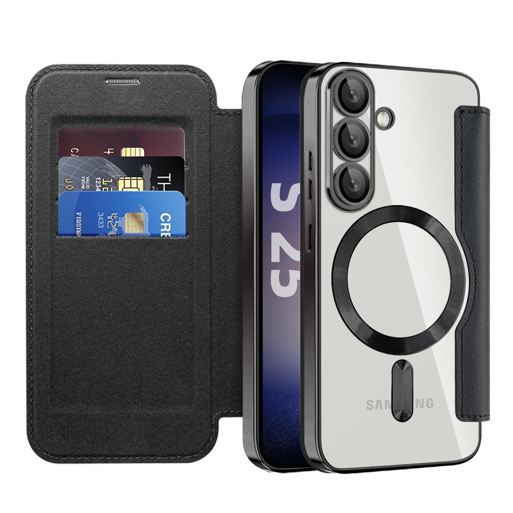 For Samsung Galaxy S25+ Case Compatible with MagSafe RFID Blocking Leather Phone Cover Silver
For Samsung Galaxy S25+ Case Compatible with MagSafe RFID Blocking Leather Phone Cover Silver
