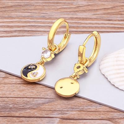 New Arrival Dripping Oil Enamel Tai Chi Yin Yang Bagua Pendant Charm Drop Earrings Never Fade Zircon Accessories Jewelry Gifts чорний
New Arrival Dripping Oil Enamel Tai Chi Yin Yang Bagua Pendant Charm Drop Earrings Never Fade Zircon Accessories Jewelry Gifts чорний