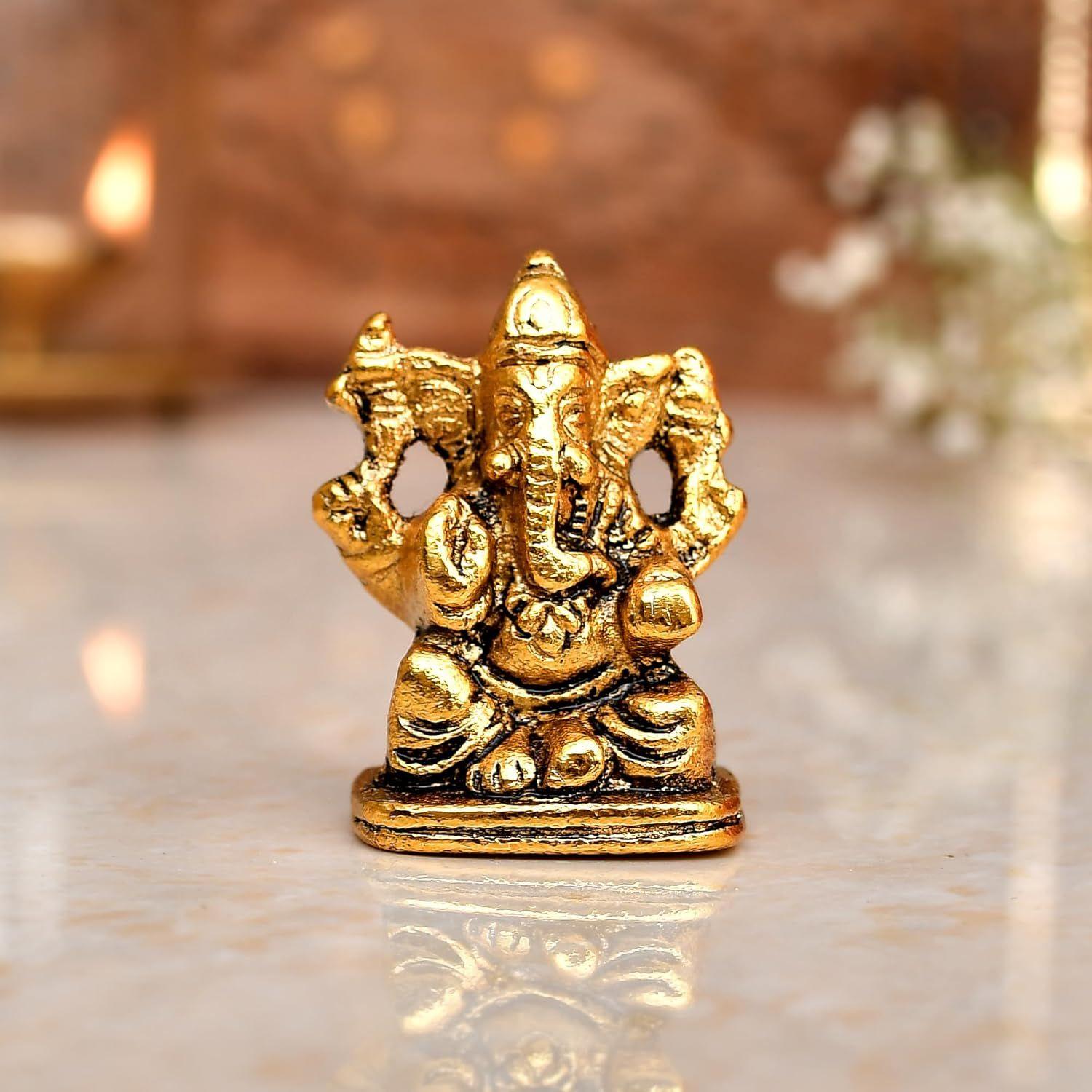 Metal Ganesh Idol for Diwali Decoration Item - Ganesha for Car Dashboard Small Ganpati Statue Figurine Murti for Home Office
Metal Ganesh Idol for Diwali Decoration Item - Ganesha for Car Dashboard Small Ganpati Statue Figurine Murti for Home Office