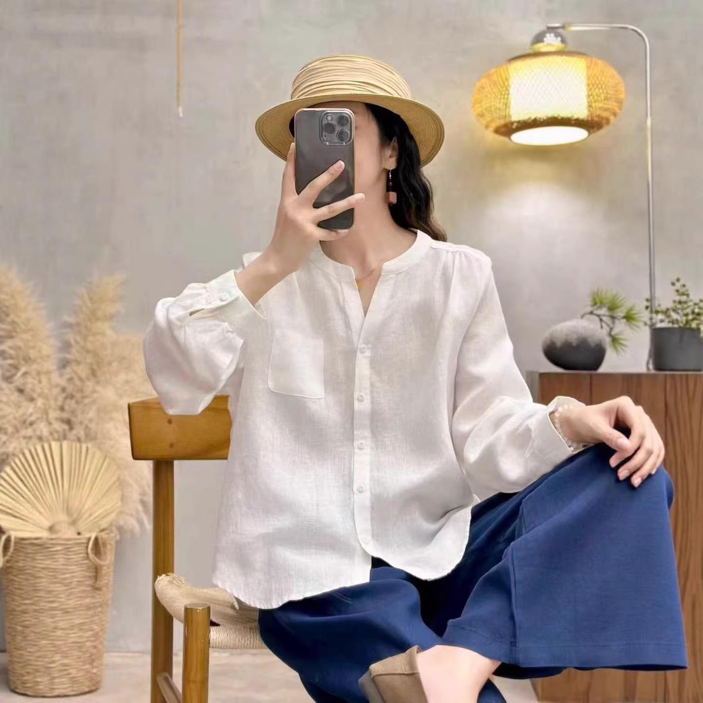 Women s Artistic Casual Pure Linen V-Neck Long-Sleeve Shirt - Spring 2026 New Arrival Large білий
Women s Artistic Casual Pure Linen V-Neck Long-Sleeve Shirt - Spring 2026 New Arrival Large білий