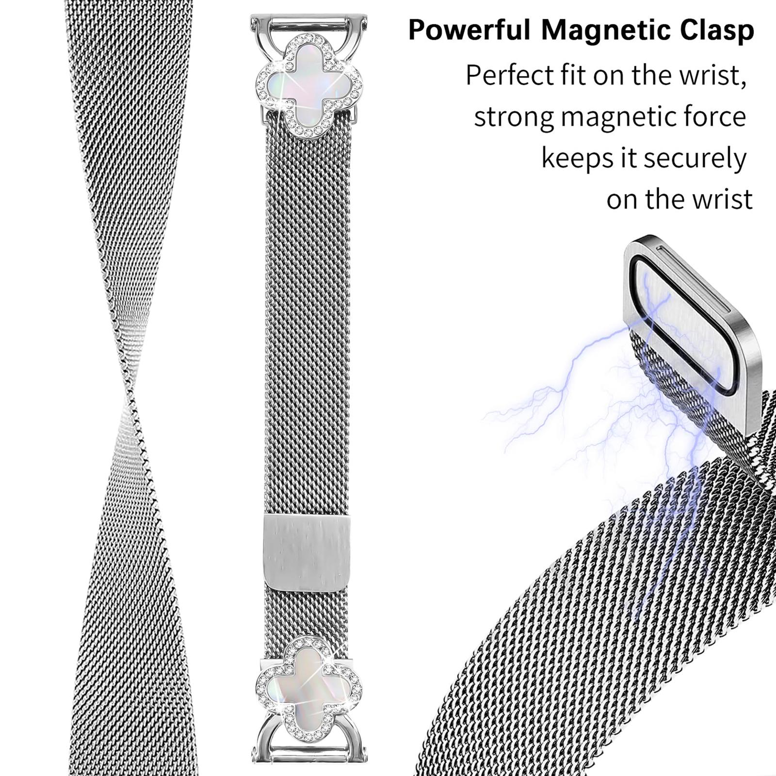 Milanese Band for Samsung Galaxy Watch Active2 40mm/44mm Metal Magnetic Watch Strap Clover Decor,Size: L Silver/Black
Milanese Band for Samsung Galaxy Watch Active2 40mm/44mm Metal Magnetic Watch Strap Clover Decor,Size: L Silver/Black