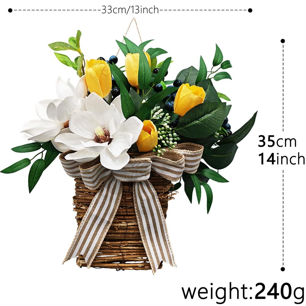 Artificial Flower Basket with Tulip Decorations Door Decoration
Artificial Flower Basket with Tulip Decorations Door Decoration