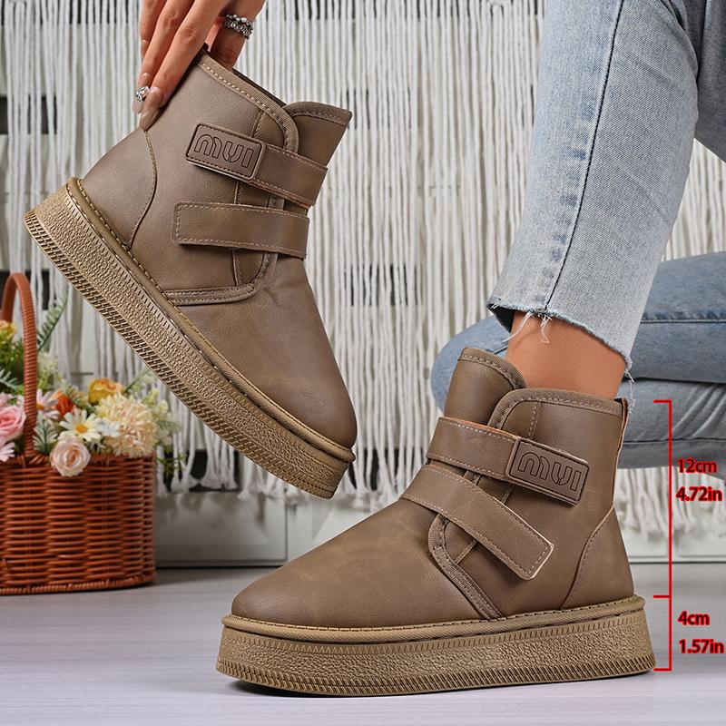 Hook Loop Pu Leather Platform Snow Boots Women Thick Bottom Warm Plush Ankle Boots Woman Comfot Anti Slip Winter Booties Mujer 41
Hook Loop Pu Leather Platform Snow Boots Women Thick Bottom Warm Plush Ankle Boots Woman Comfot Anti Slip Winter Booties Mujer 41