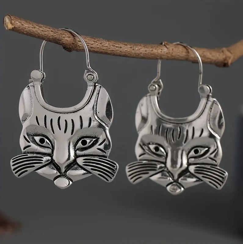 Vintage Cat Earrings Simple Silver Color Metal Dangle Earrings for Women Jewelry
Vintage Cat Earrings Simple Silver Color Metal Dangle Earrings for Women Jewelry