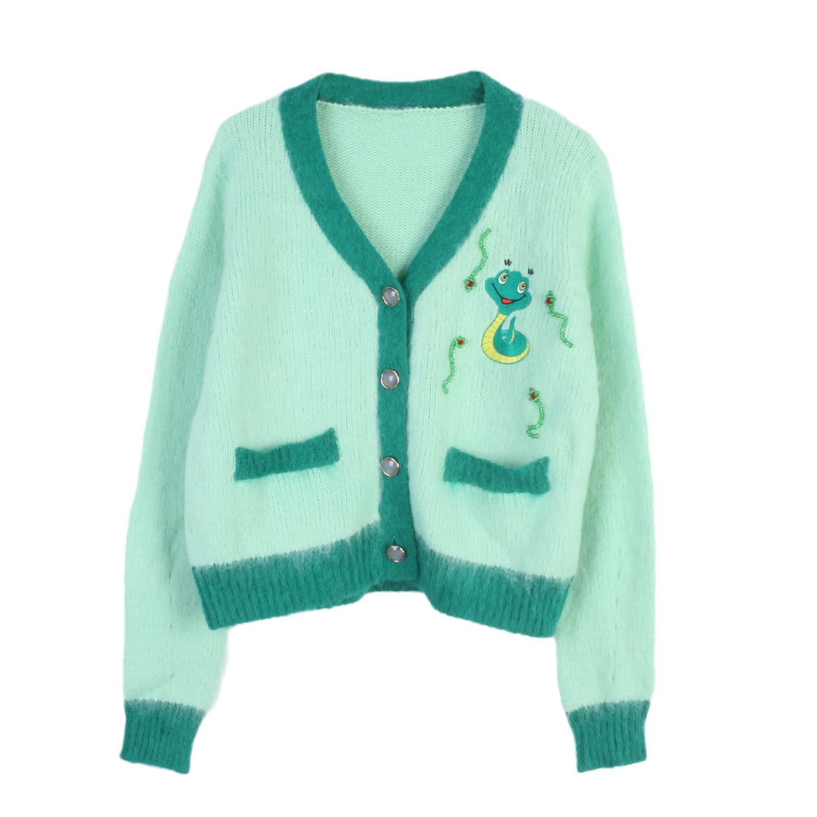 2025 Spring/Autumn Snake Year V-neck Long Sleeve Cardigan with Color Block, Embroidery, and Beading Large
2025 Spring/Autumn Snake Year V-neck Long Sleeve Cardigan with Color Block, Embroidery, and Beading Large