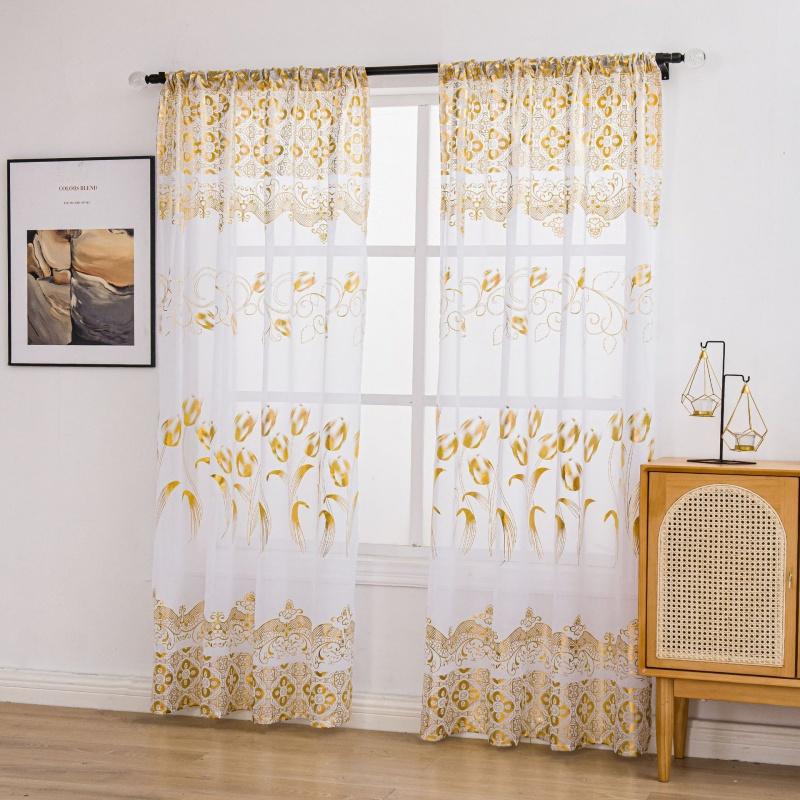 2pcs/set Tulip Gold Foil Sheer Curtains – Floral Semi-Blackout Window Curtains, Rod Pocket Home Decor 132*213cm*2PCS
2pcs/set Tulip Gold Foil Sheer Curtains – Floral Semi-Blackout Window Curtains, Rod Pocket Home Decor 132*213cm*2PCS