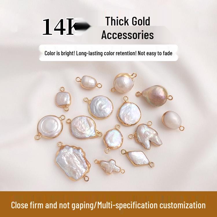 Natural Baroque Irregular Pearl Double Hole Rice Bead Flat Round Pendant for Handmade DIY Bezel Setting
Natural Baroque Irregular Pearl Double Hole Rice Bead Flat Round Pendant for Handmade DIY Bezel Setting