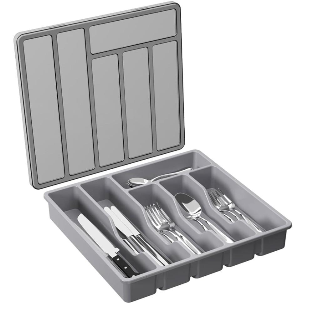 Modern Simplified Covered Utensil Tray For Kitchen Storage With Lid серый
Modern Simplified Covered Utensil Tray For Kitchen Storage With Lid серый